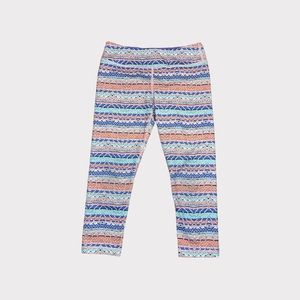 Ivivva By Lululemon Mixed Pattern Striped Crop Pattern Leggings